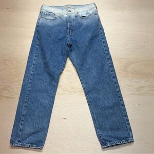 Levi's jeans distinctive blue-light white ombré fade Wedgie Straight 501 29x27